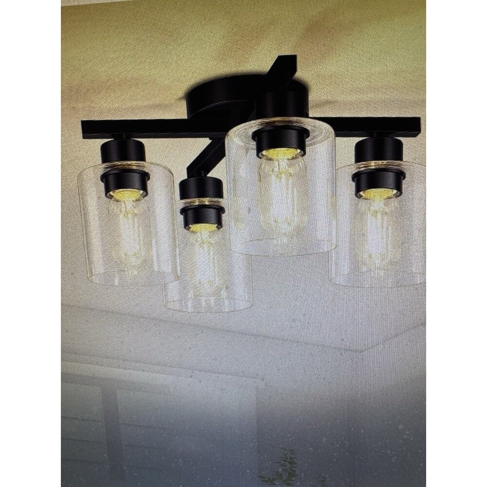 Semi Flush Mount Ceiling Light, 4-Lights Kitchen Lighting Fixtures Ceiling Mo...